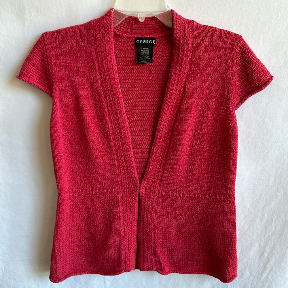 George red cap sleeve cardigan, size M (8–10)